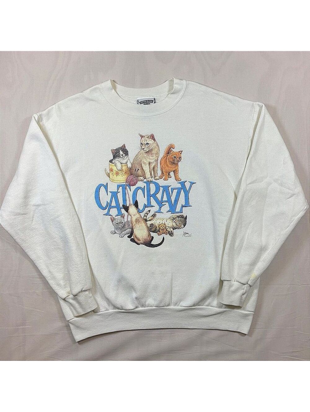 Vintage 1994 Cat Crazy Sweatshirt Bob Harrison Wild Side LA Size Large